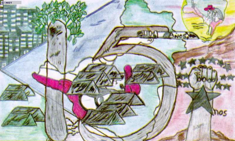 <em>A força do MST</em><br />(Punho simbolizando a força do MST. As  ...