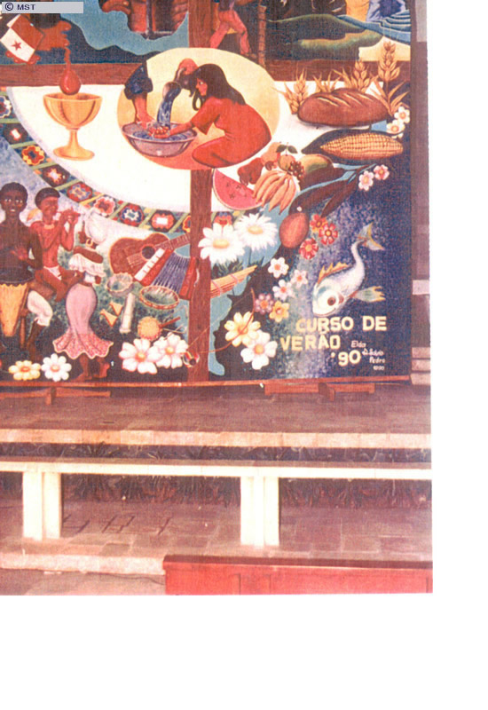 Curso de Verão. Painel assinado por três artistas,  ...