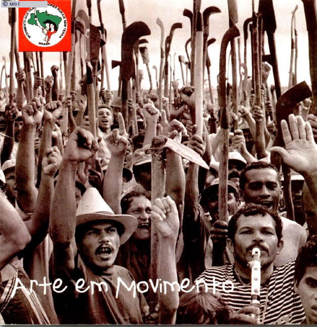 Capa do primeiro CD produzido pelo MST, <em>Arte em Movimento</em>,  ...