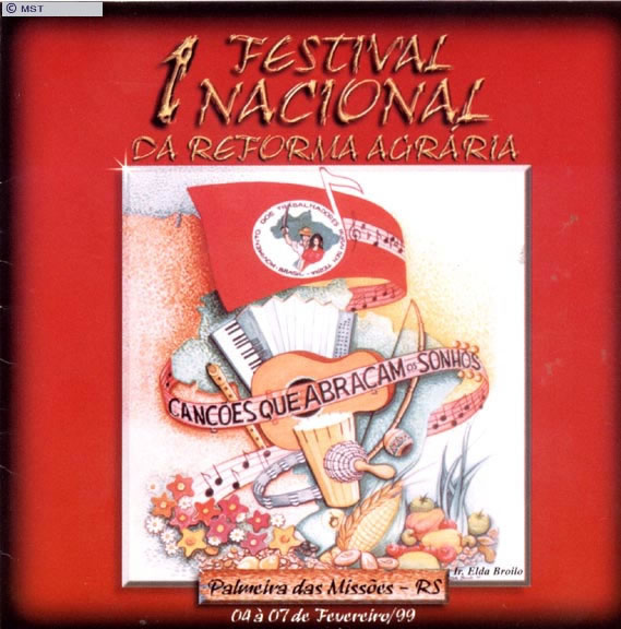 Capa do segundo CD produzido pelo MST, <em>Canções que Abraçam os  ...