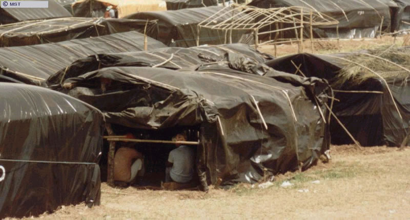 Houses of black plastic