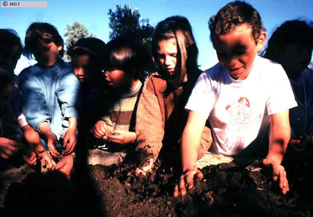Alunos da Escola Construindo o Caminho, do assentamento Conquista na   ...