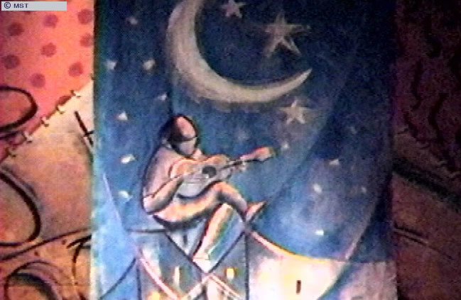 Detail of a mural on display during a concert celebrating the rich  ...